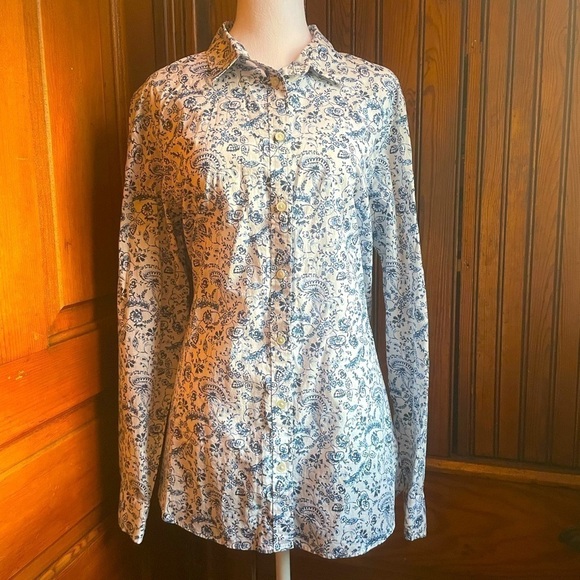 Banana Republic Dillon Button Down Blouse Floral Paisley - Picture 1 of 6